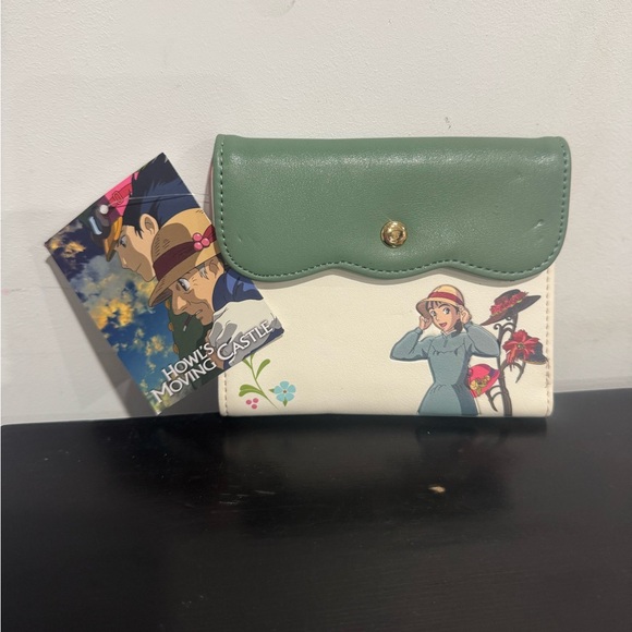 Firm! Rare! Studio Ghibli Howl’s Moving Castle Floral Hats Small Wallet - Picture 2 of 7